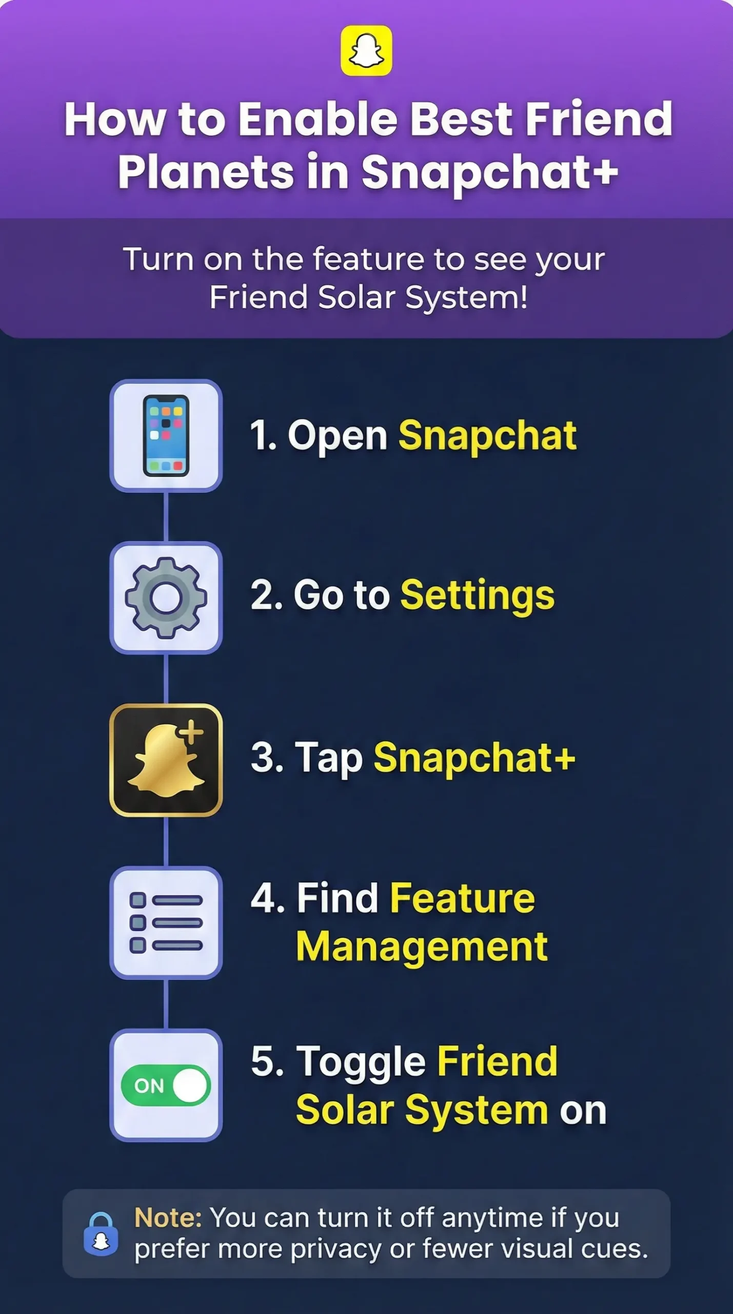 Turning the Feature On or Off in Snapchat+
